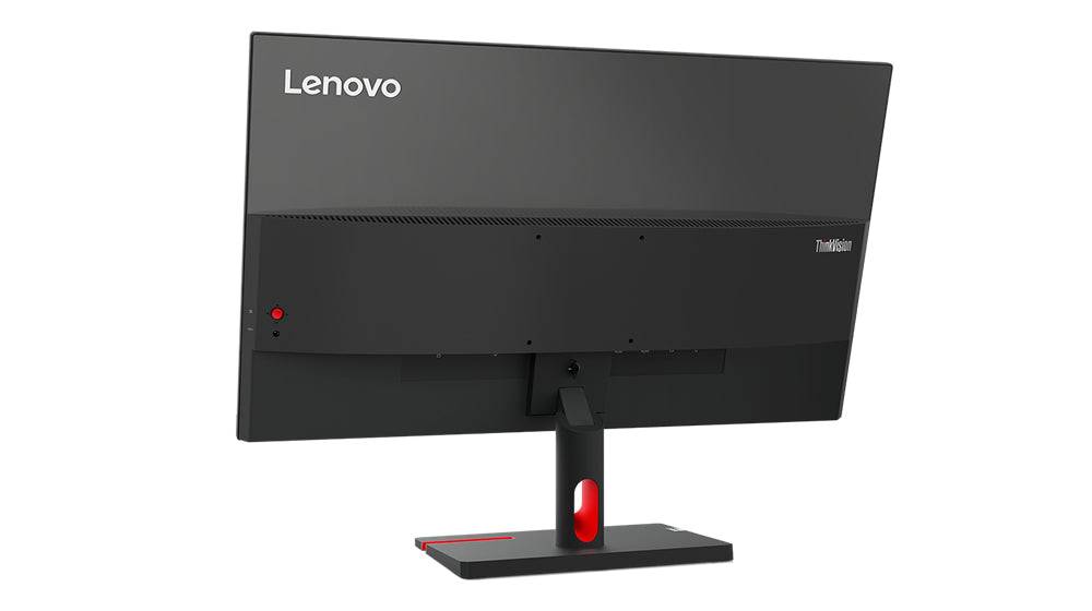 Vista laterale del monitor Lenovo ThinkVision 27'' con supporto regolabile per un comfort visivo personalizzato. Vista laterale del monitor Lenovo ThinkVision 27'' con supporto regolabile per un comfort visivo personalizzato.